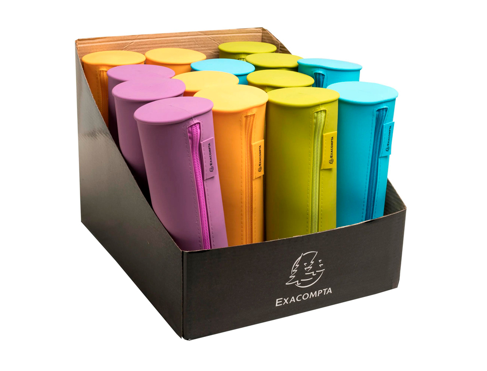 BOLSO PORTATODO EXACOMPTA POP N CO REDONDO SILICONA COLORES SURTIDOS