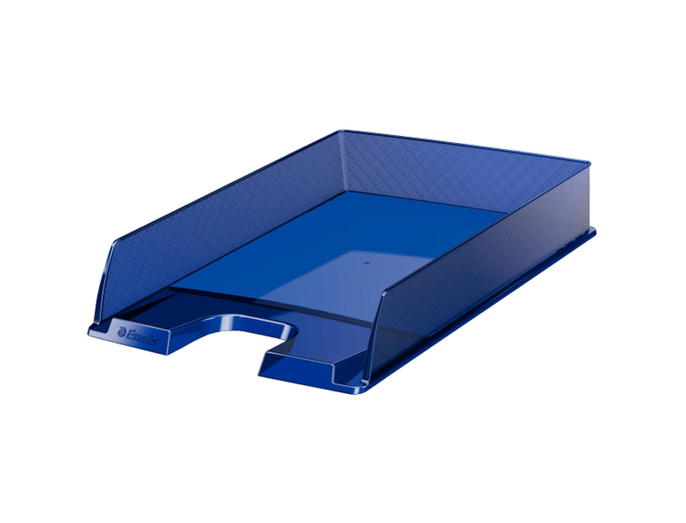 BANDEJA SOBREMESA PLASTICO ESSELTE EUROPOST COLOR AZUL OSCURO TRANSPARENTE 250X350X65 MM