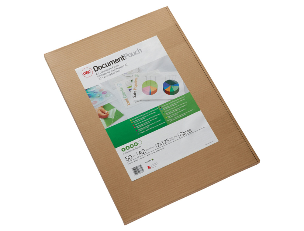 BOLSA DE PLASTIFICAR GBC DIN A2 2X125 MC CAJA DE 50 UNIDADES