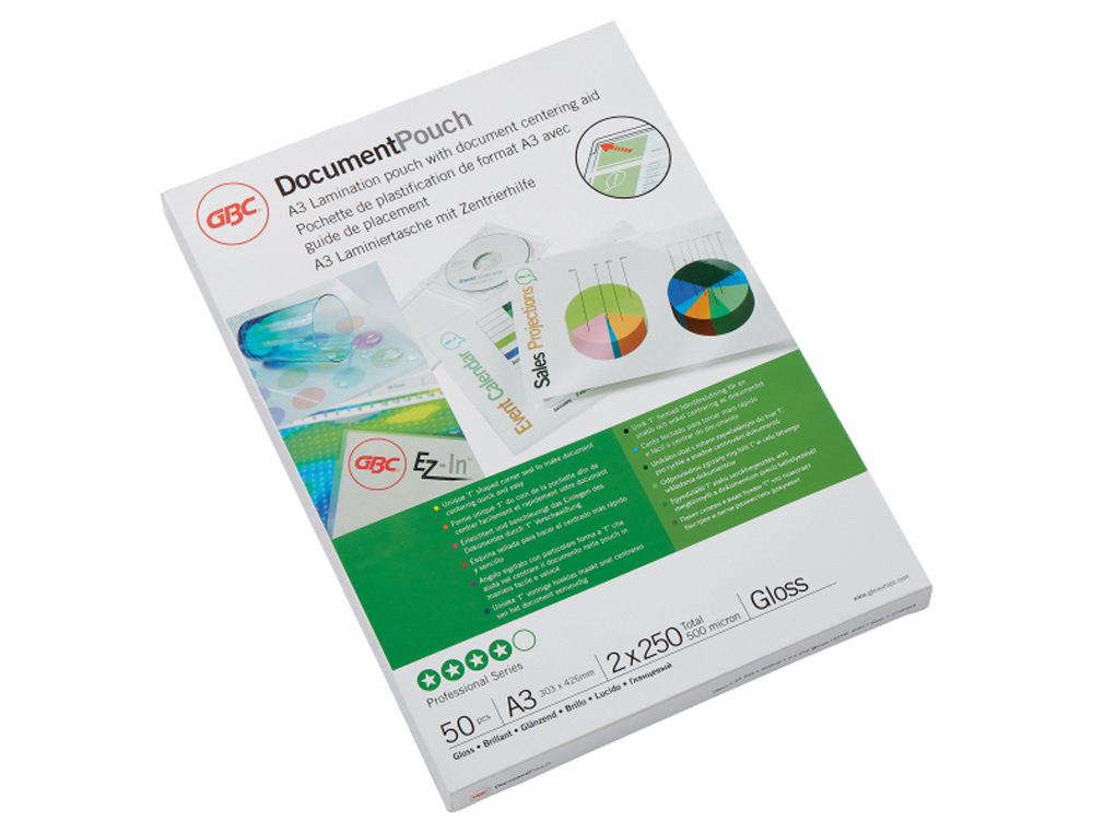 BOLSA DE PLASTIFICAR GBC DIN A3 2X250 MC CAJA DE 50 UNIDADES