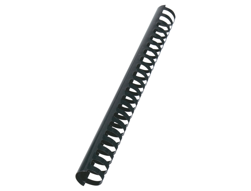 CANUTILLO GBC 28 MM PLASTICO NEGRO CAJA DE 50 UNIDADES