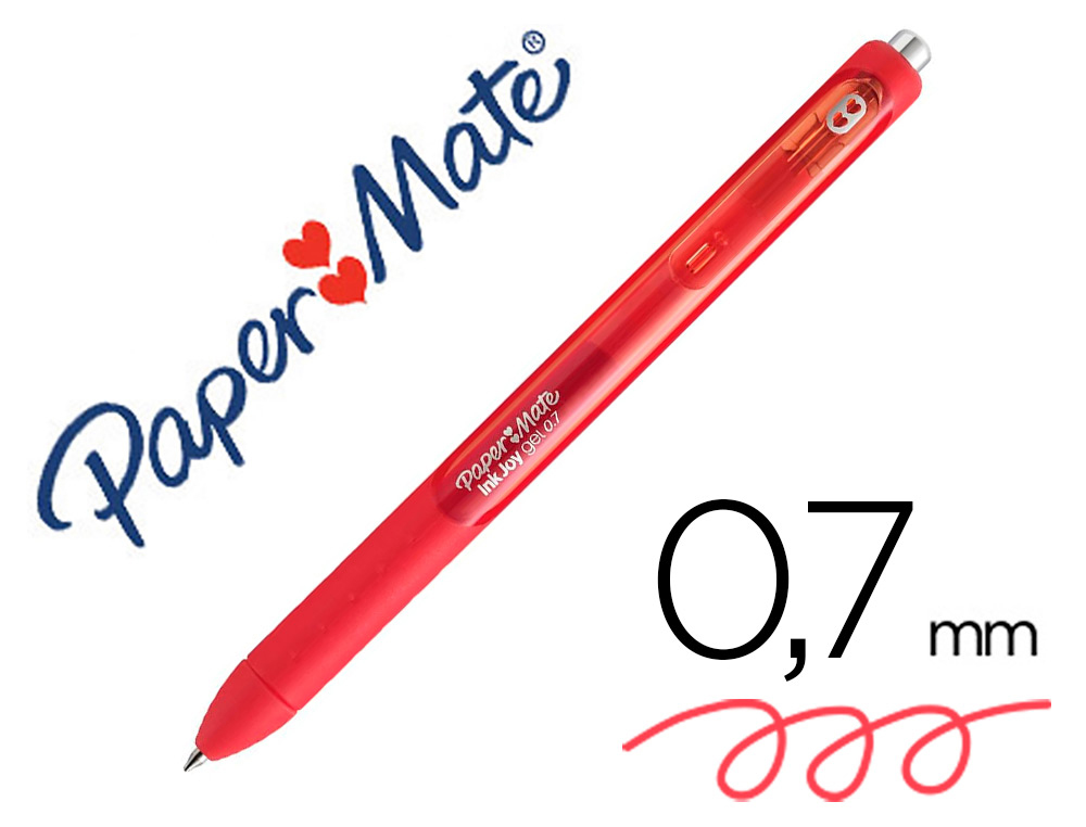 BOLIGRAFO PAPER MATE INKJOY RETRACTIL GEL PEN TRAZO 0,7 MM ROJO