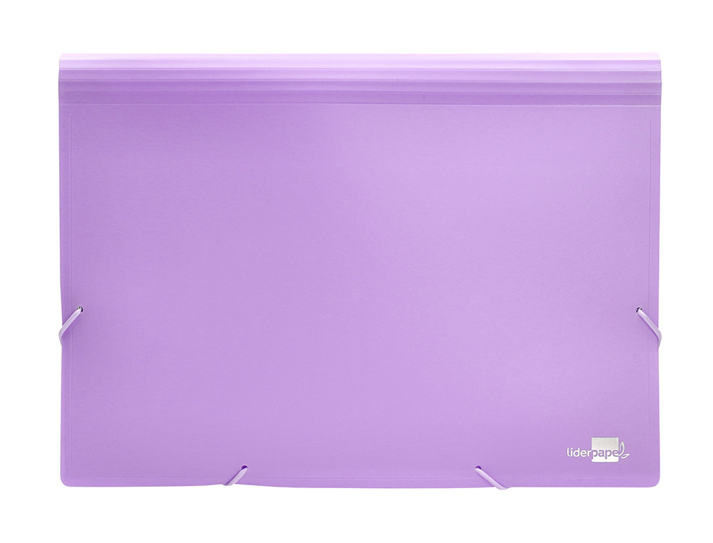 CARPETA LIDERPAPEL CLASIFICADOR FUELLE POLIPROPILENO DIN A4 LAVANDA OPACO 13 DEPARTAMENTOS