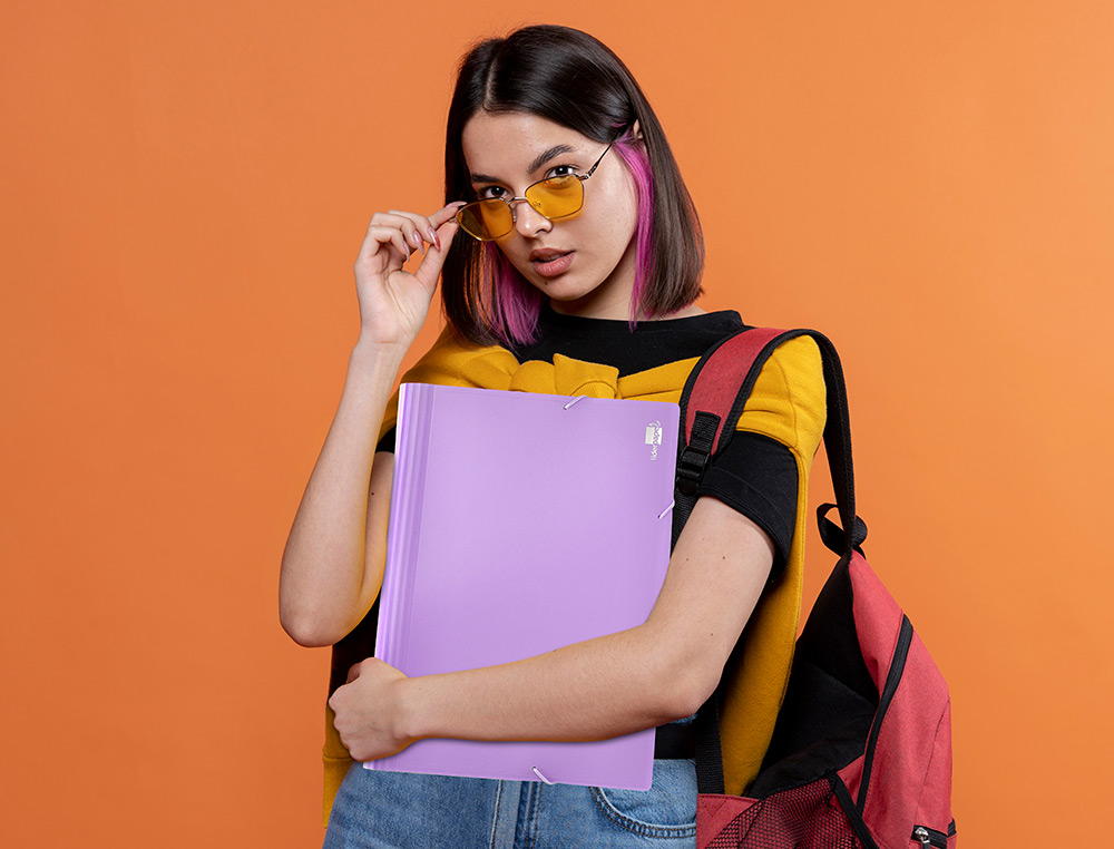 CARPETA LIDERPAPEL CLASIFICADOR FUELLE POLIPROPILENO DIN A4 LAVANDA OPACO 13 DEPARTAMENTOS