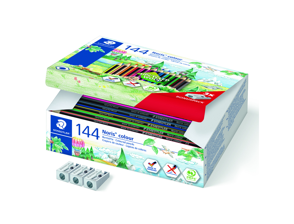 LAPIZ DE COLOR STAEDTLER WOPEX ECOLOGICO CAJA DE 144 UNIDADES SURTIDAS 12 COLORES SURTIDOS