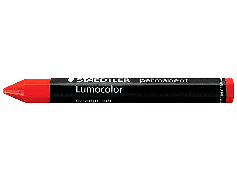 CERA STAEDTLER PARA MARCAR ROJO LUMOCOLOR PERMANENTE OMNIGRAPH 236 CAJA DE 12 UNIDADES