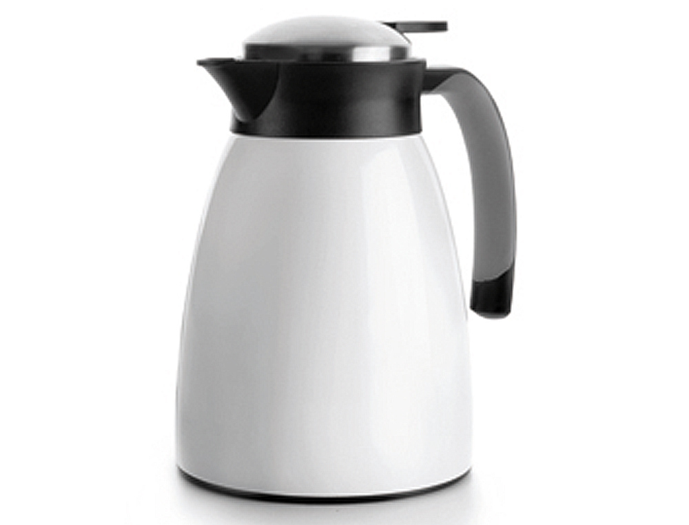 JARRA SERVIDOR TERMO LACOR INTERIOR ACERO INOXIDABLE COLOR BLANCO 1L