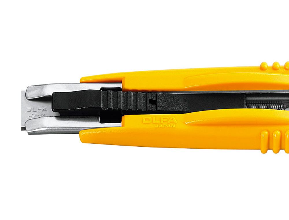 CUTTER DE SEGURIDAD CUCHILLA ANCHA 18 MM CUERPO ACERO INOXIDABLE RECUBIERTO RESINA ABS