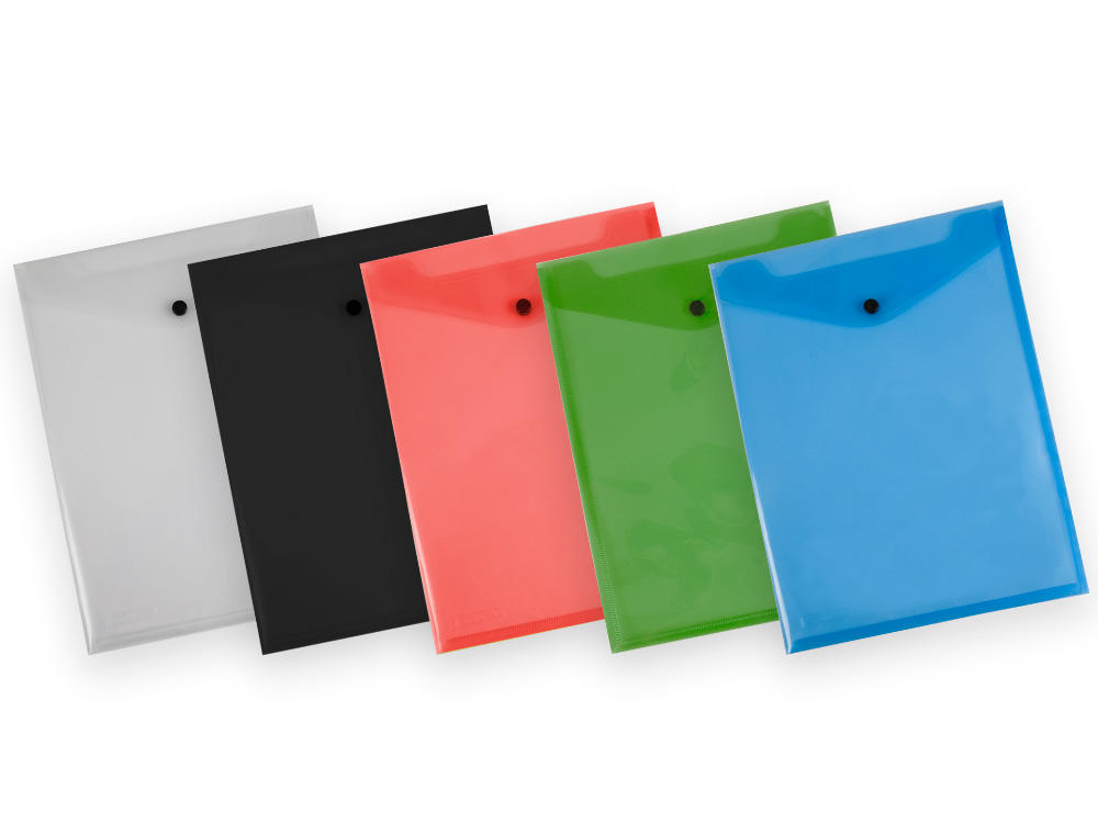 CARPETA LIDERPAPEL DOSSIER BROCHE POLIPROPILENO DIN A4 FORMATO VERTICAL CON FUELLE ROJO TRANSLUCIDO