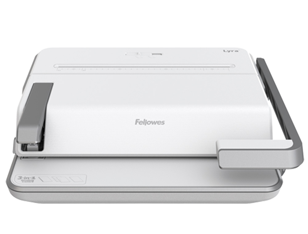 ENCUADERNADORA PARA CANUTILLO FELLOWES LYRA 3 EN 1 PERFORA HASTA 20H A4 ENCUADERNA 300H GRAPA 30H TALADRA 2 Y 4