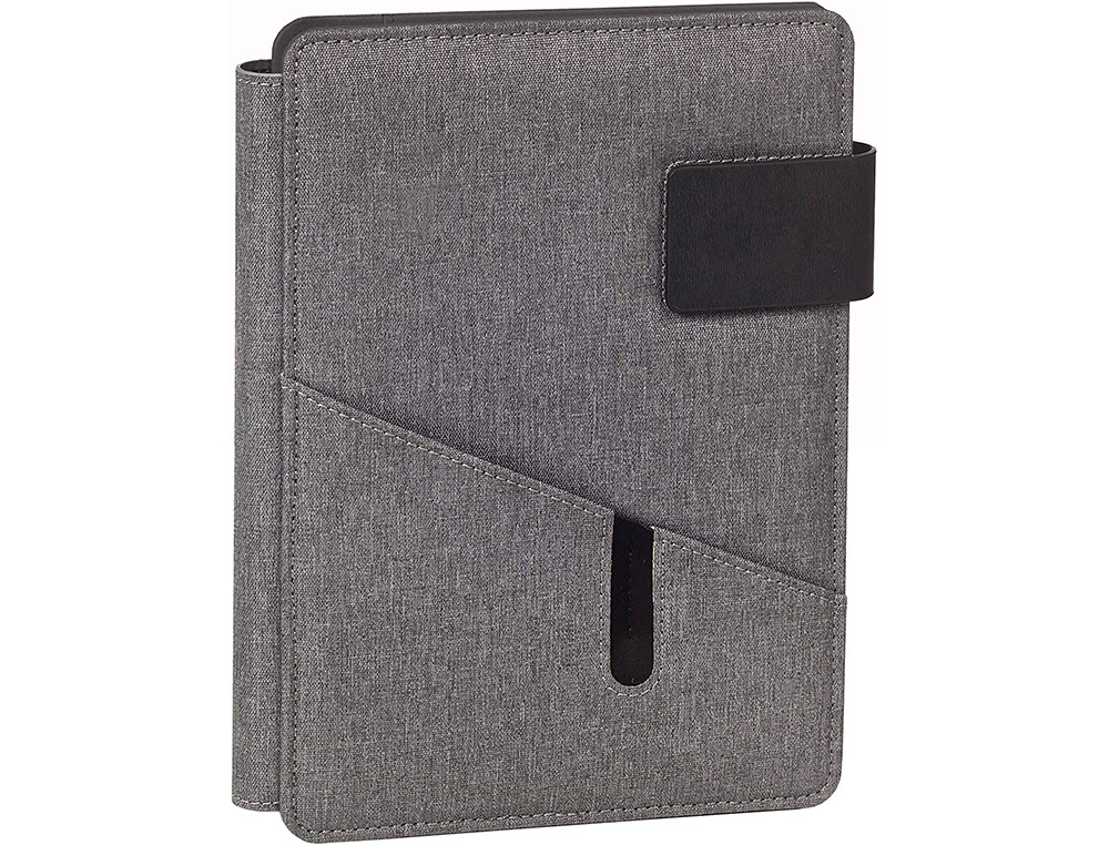 CARPETA PORTAFOLIOS CARCHIVO VENTURE DIN A5 CON CUADERNO Y SOPORTE SMARTPHONE COLOR GRIS