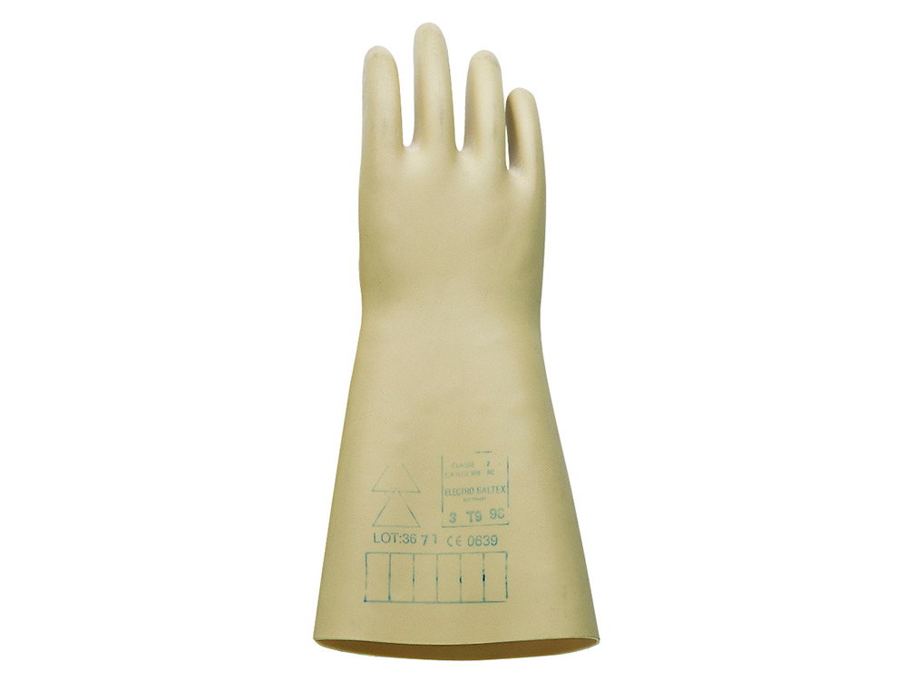 GUANTES FARU LATEX AISLANTE PROTECCION ELECTRICA HASTA 500 VOLTIOS CLASE 00 TALLA 9 COLOR BEIGE