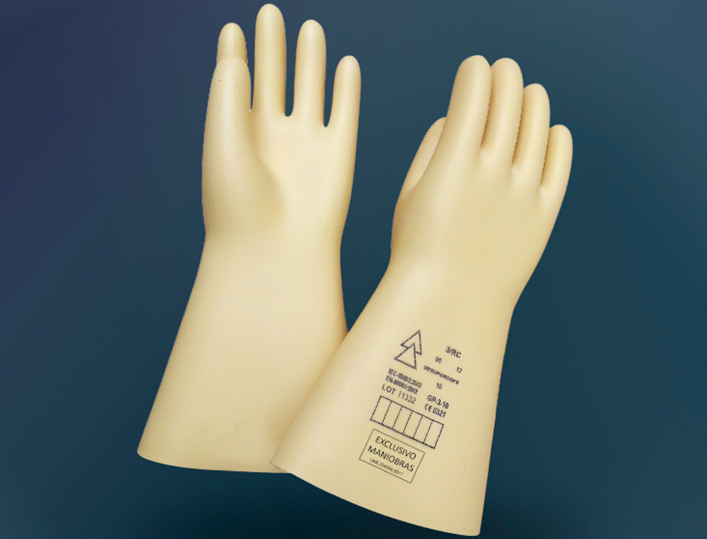 GUANTES FARU LATEX AISLANTE PROTECCION ELECTRICA HASTA 500 VOLTIOS CLASE 00 TALLA 9 COLOR BEIGE