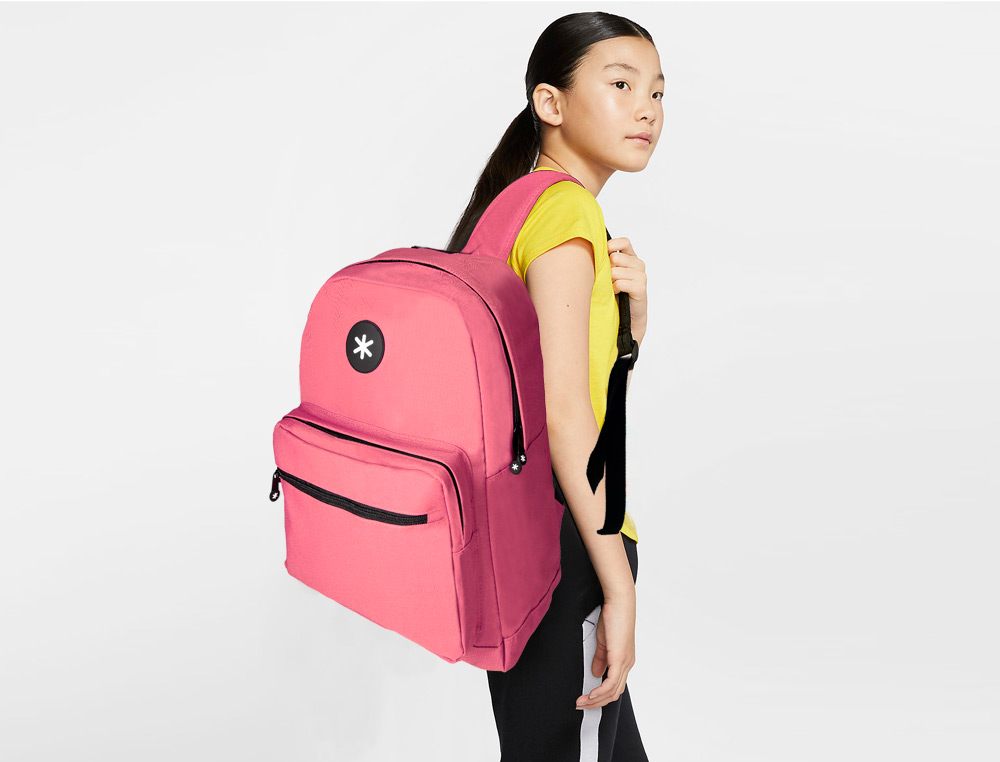 MOCHILA ANTARTIK CON ASA Y BOLSILLO FRONTAL CON CREMALLERA COLOR CORAL 320X140X430 MM