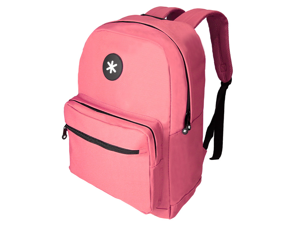 MOCHILA ANTARTIK CON ASA Y BOLSILLO FRONTAL CON CREMALLERA COLOR CORAL 320X140X430 MM