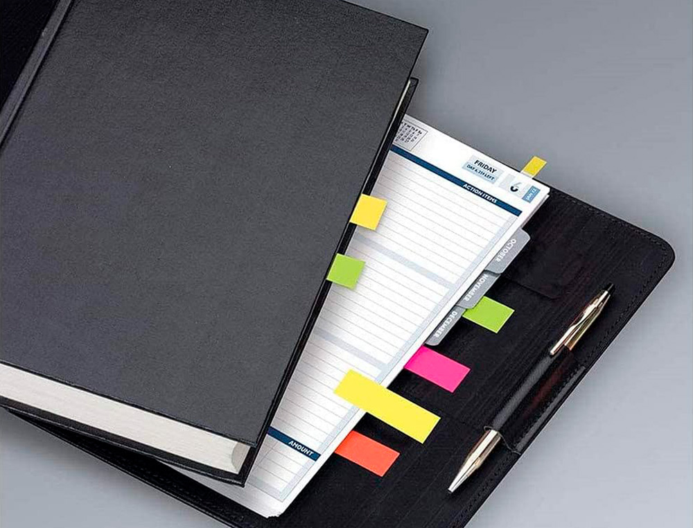 BANDERITAS SEPARADORAS 20X50 MM FLUORESCENTE PACK DE 4 CON 20 HOJAS