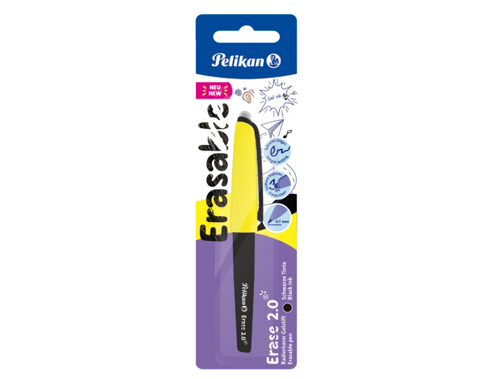 ROLLER PELIKAN ERASE 2.0 BORRABLE PUNTA 0,7 MM TINTA GEL COLOR NEGRO