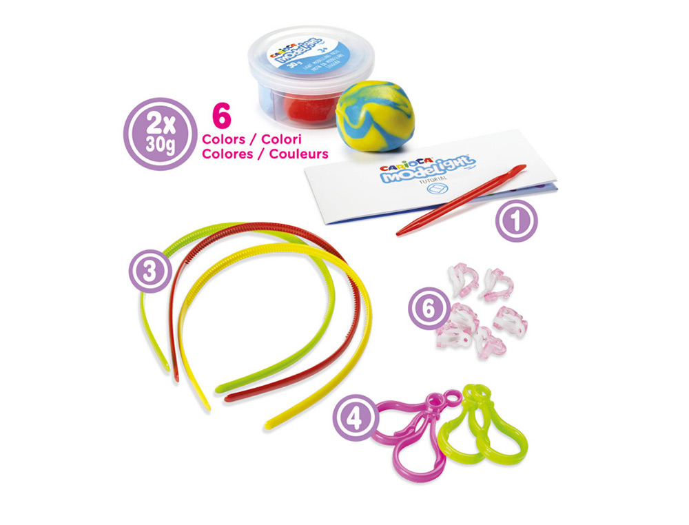 PASTA DE MODELAR CARIOCA MODELIGHT BIJOUX PENDIENTES Y TURBANTES