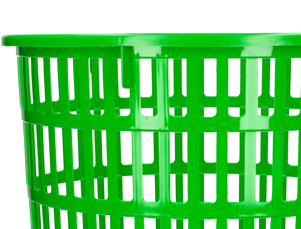 PAPELERA PLASTICO Q-CONNECT 15 LITROS REJILLA COLOR VERDE 285X290 MM