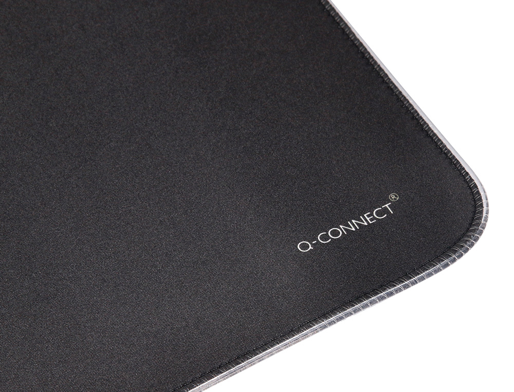 ALFOMBRILLA PARA RATON Q-CONNECT XXL ILUMINACION LED CONEXION USB COLOR NEGRO 800X300X4 MM