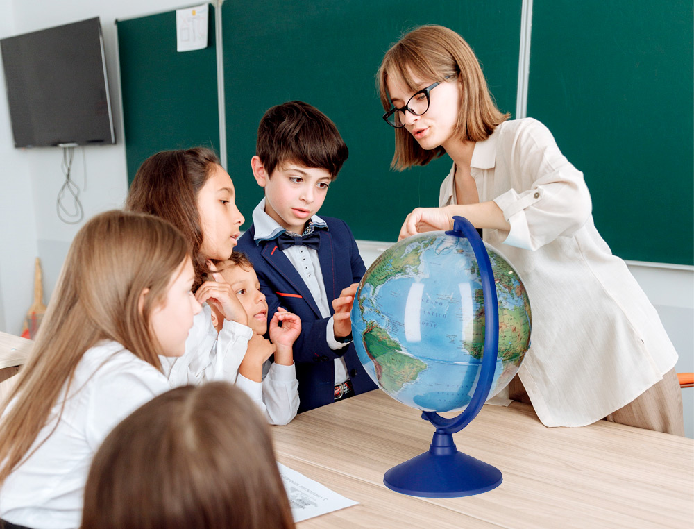 GLOBO TERRAQUEO LIDERPAPEL CON LUZ FISICO Y POLITICO ESCRIBIBLE DIAMETRO 30 CM