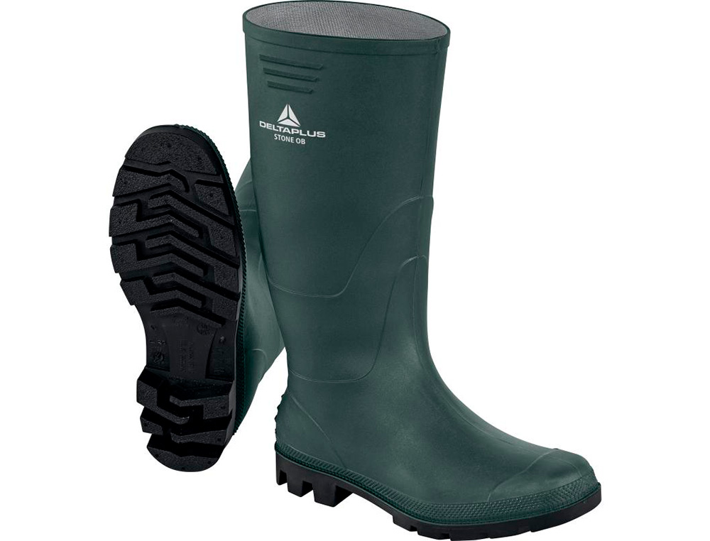 BOTAS DELTAPLUS DE SEGURIDAD STONE PVC VERDE SUELA DE TACOS TALLA 44