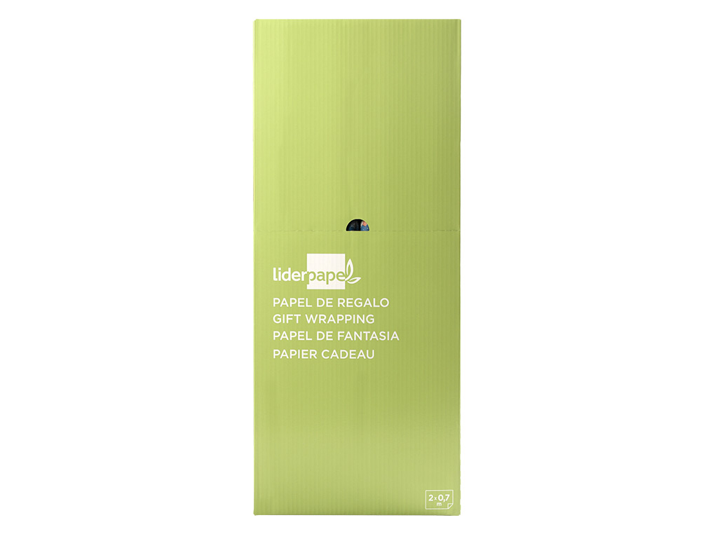 PAPEL DE REGALO LIDERPAPEL NAVIDAD ROLLO ANCHO 70 CM LONGITUD 2 MT GRAMAJE 60 GR DISEÑOS SURTIDOS