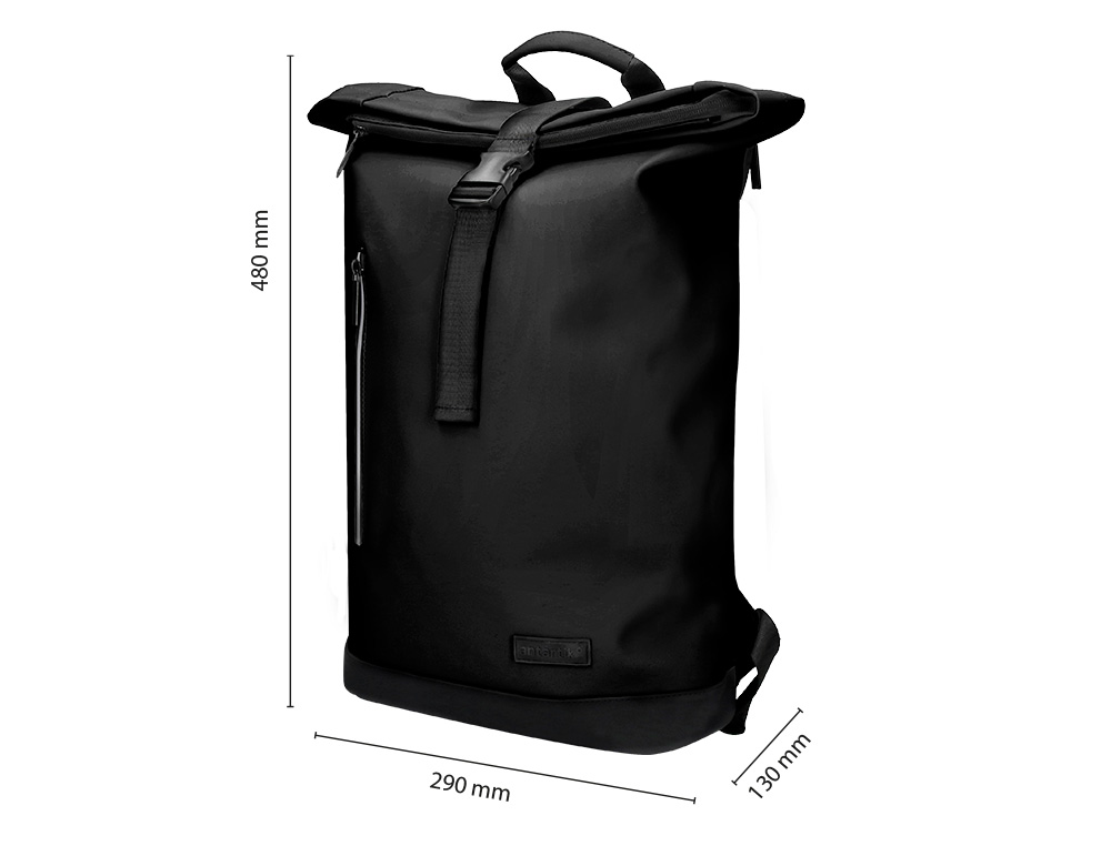 MOCHILA ANTARTIK ROLL PACK WATERPROOF ENROLLABLE GRAN CAPACIDAD COLOR NEGRO 480X130X280 MM