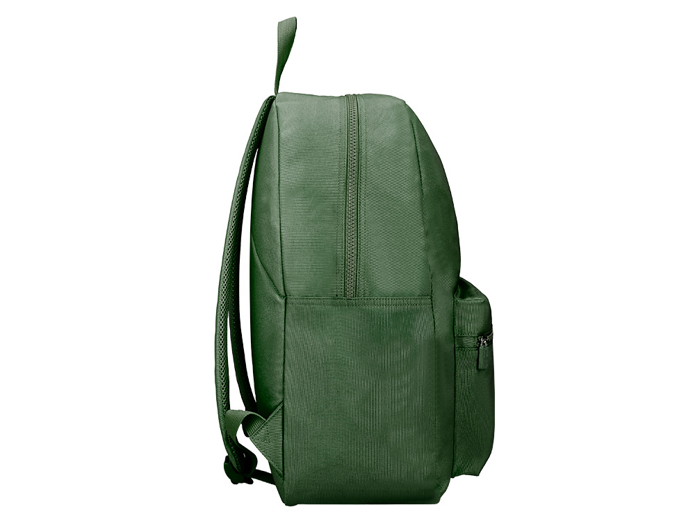 MOCHILA LIDERPAPEL CORE CON COMPARTIMENTO LATERAL ELASTICO VERDE MILITAR 15 L 400X125X300 MM