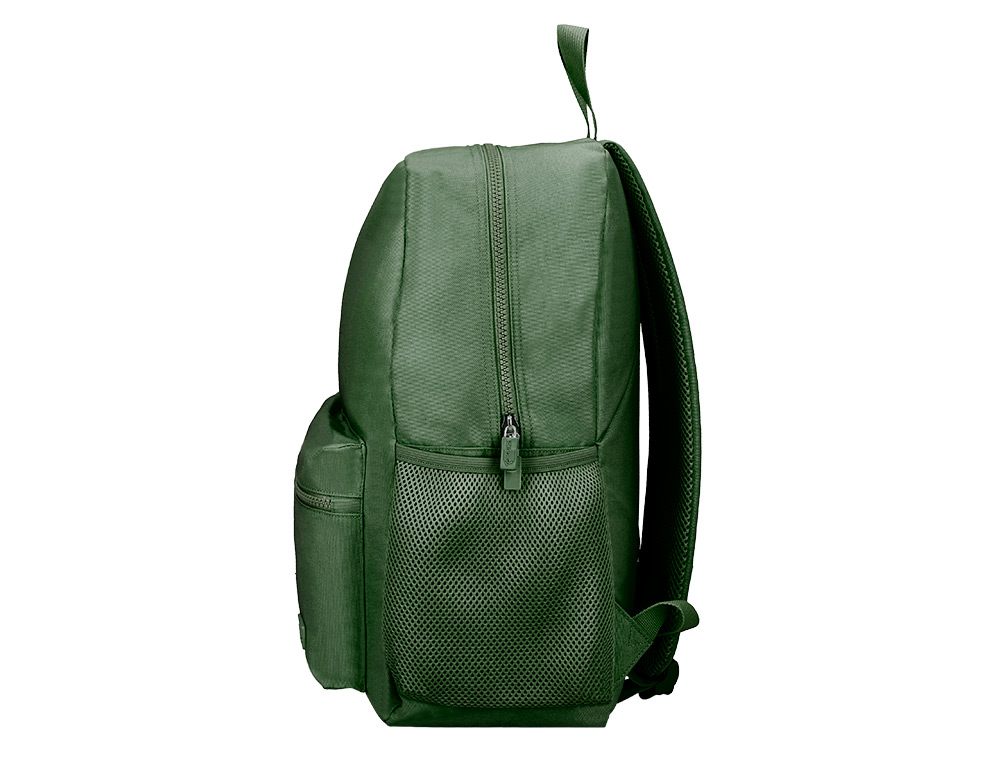 MOCHILA LIDERPAPEL CORE CON COMPARTIMENTO LATERAL ELASTICO VERDE MILITAR 15 L 400X125X300 MM