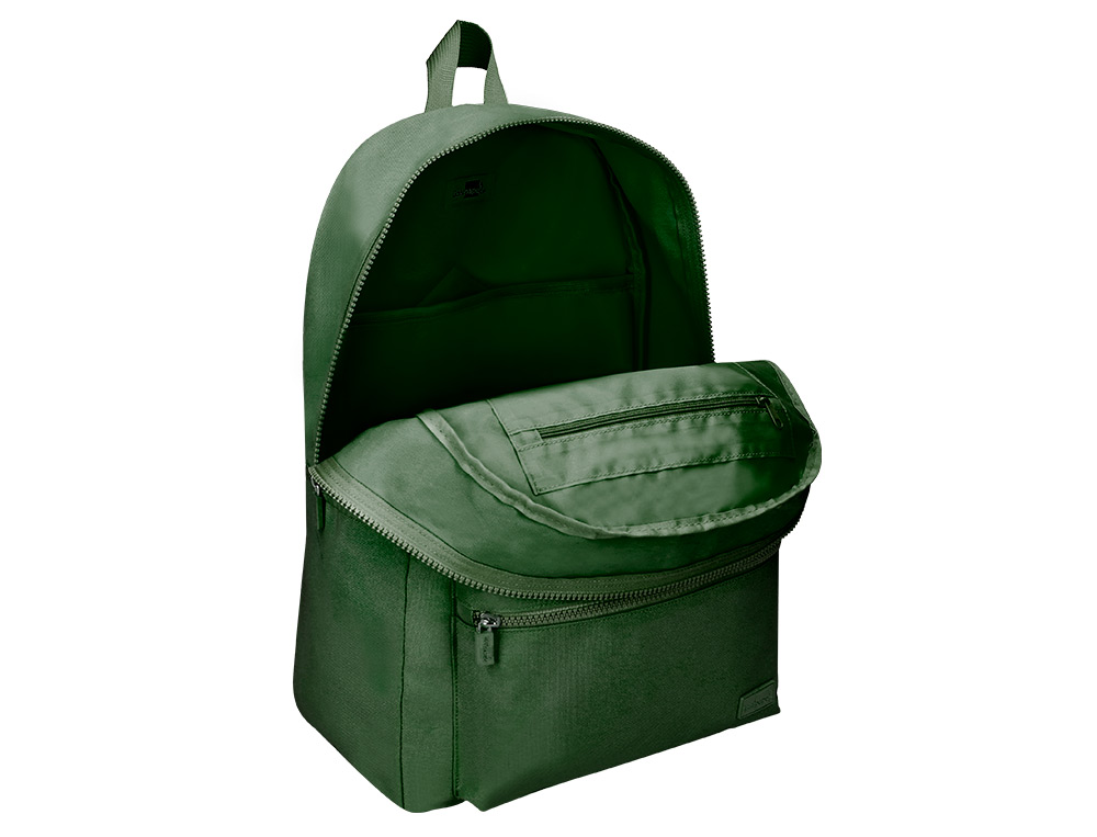 MOCHILA LIDERPAPEL CORE CON COMPARTIMENTO LATERAL ELASTICO VERDE MILITAR 15 L 400X125X300 MM