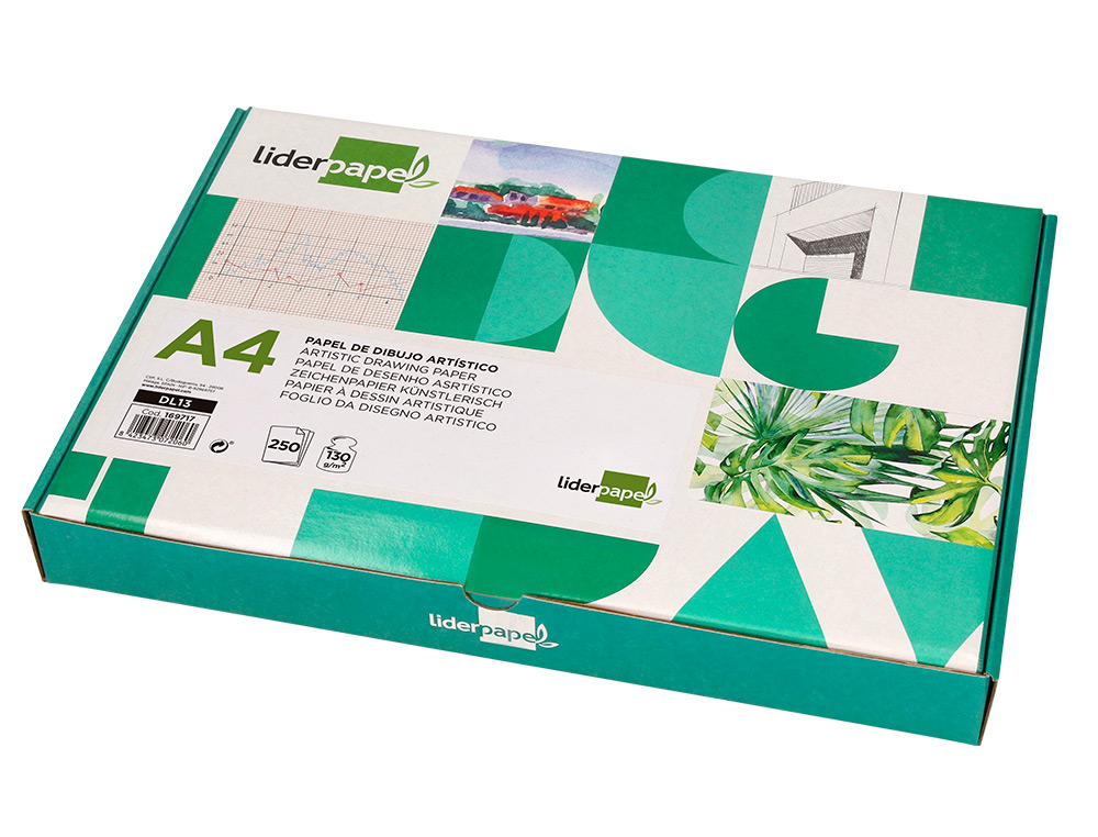 PAPEL DIBUJO LIDERPAPEL 210X297 MM 130 GR SIN RECUADRO DIN A4 HOJA