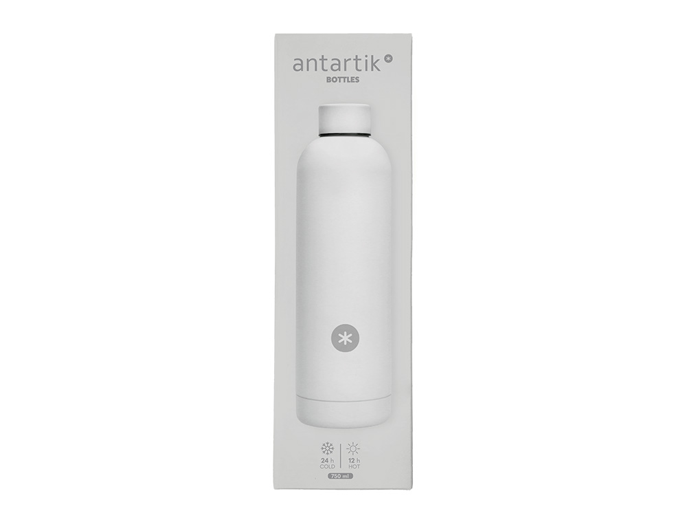 BOTELLA PORTALIQUIDOS ANTARTIK ISOTERMICA ACERO INOXIDABLE LIBRE DE BPA COLOR BLANCO 750 ML