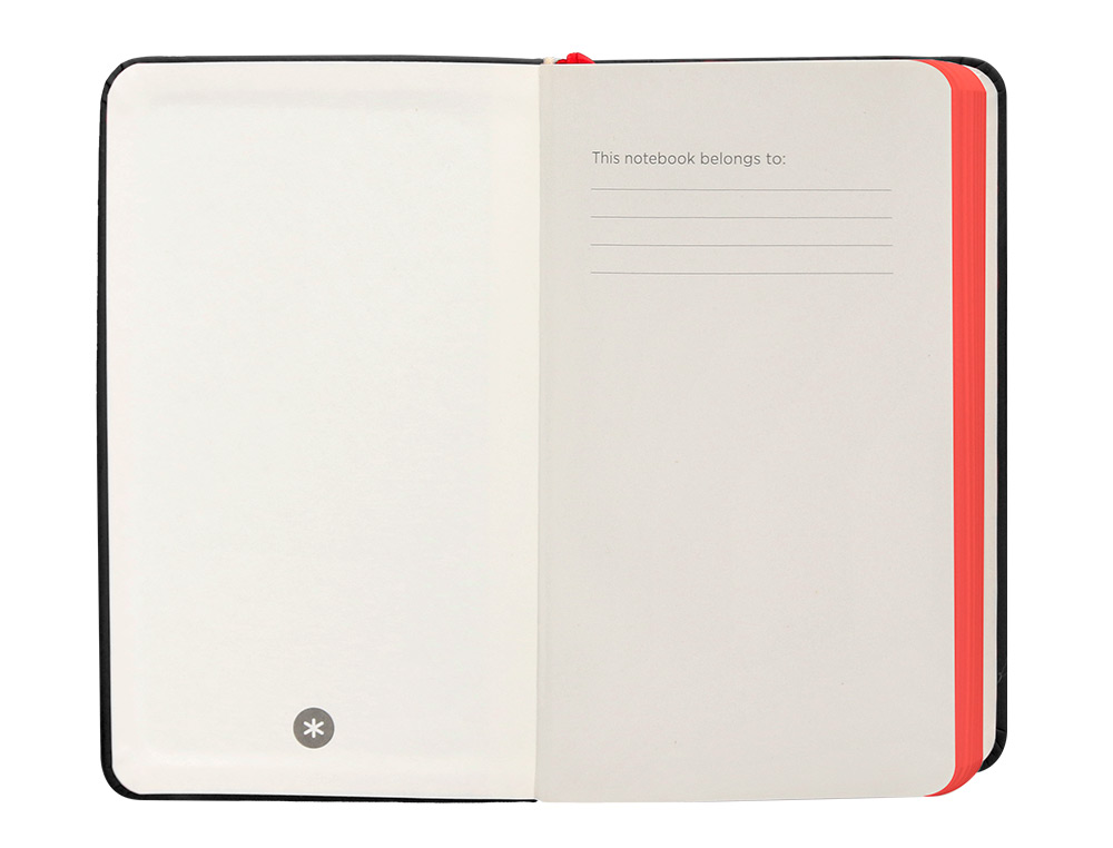 CUADERNO CON GOMILLA ANTARTIK NOTES TAPA DURA A6 HOJAS LISAS NEGRO Y ROJO 100 HOJAS 80 GR FSC