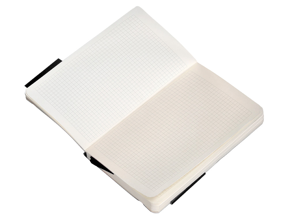 CUADERNO CON GOMILLA ANTARTIK NOTES TAPA BLANDA A6 CUADRICULA NEGRO 100 HOJAS 80 GR FSC