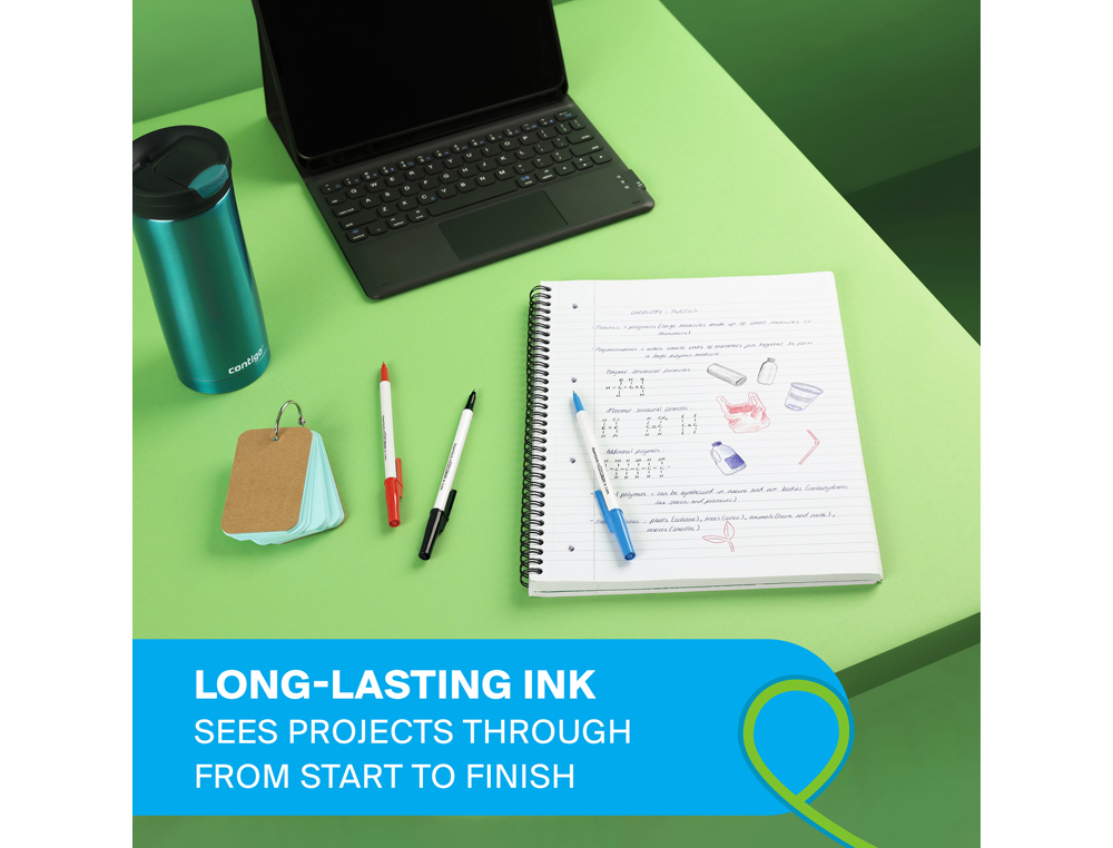 BOLIGRAFO PAPER MATE KILOMETRICO PUNTA 1 MM PLASTICO RECICLADO 80% COLOR NEGRO