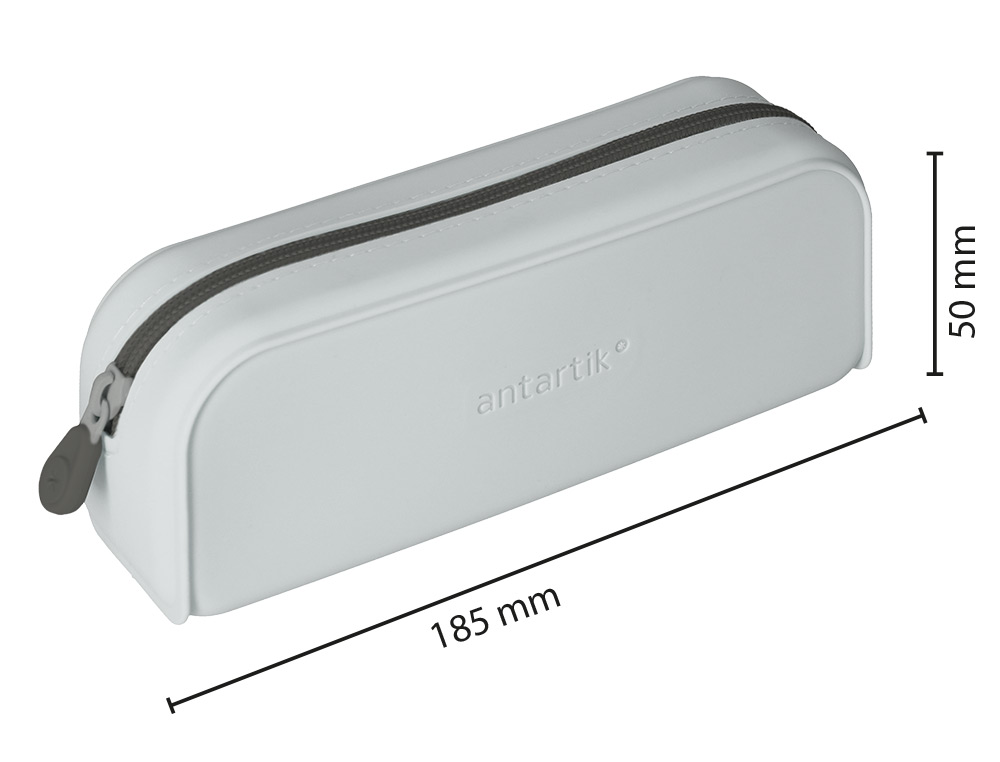 ESTUCHE PORTATODO ANTARTIK PRISMA SILICONA SOFT RECTANGULAR 185X50X75 MM GRIS