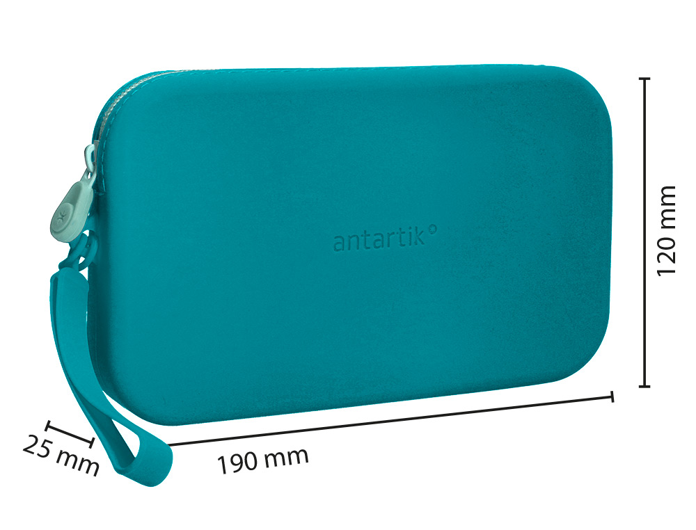 ESTUCHE PORTATODO ANTARTIK TROPICAL DIVE SILICONA SOFT RECTANGULAR 190X120X25 MM COLOR TURQUESA