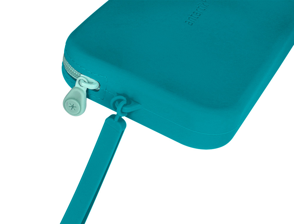 ESTUCHE PORTATODO ANTARTIK TROPICAL DIVE SILICONA SOFT RECTANGULAR 190X120X25 MM COLOR TURQUESA