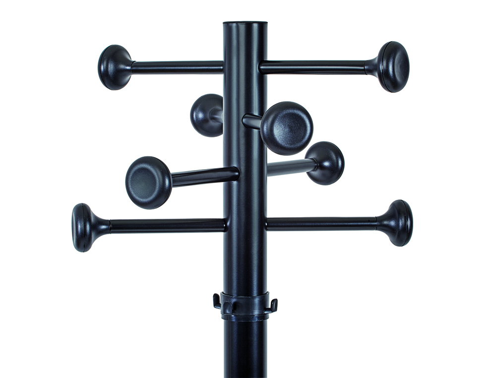 PERCHERO METALICO MAULGRANDO 8 COLGADORES Y PARAGUERO COLOR NEGRO 390X1750X390 MM