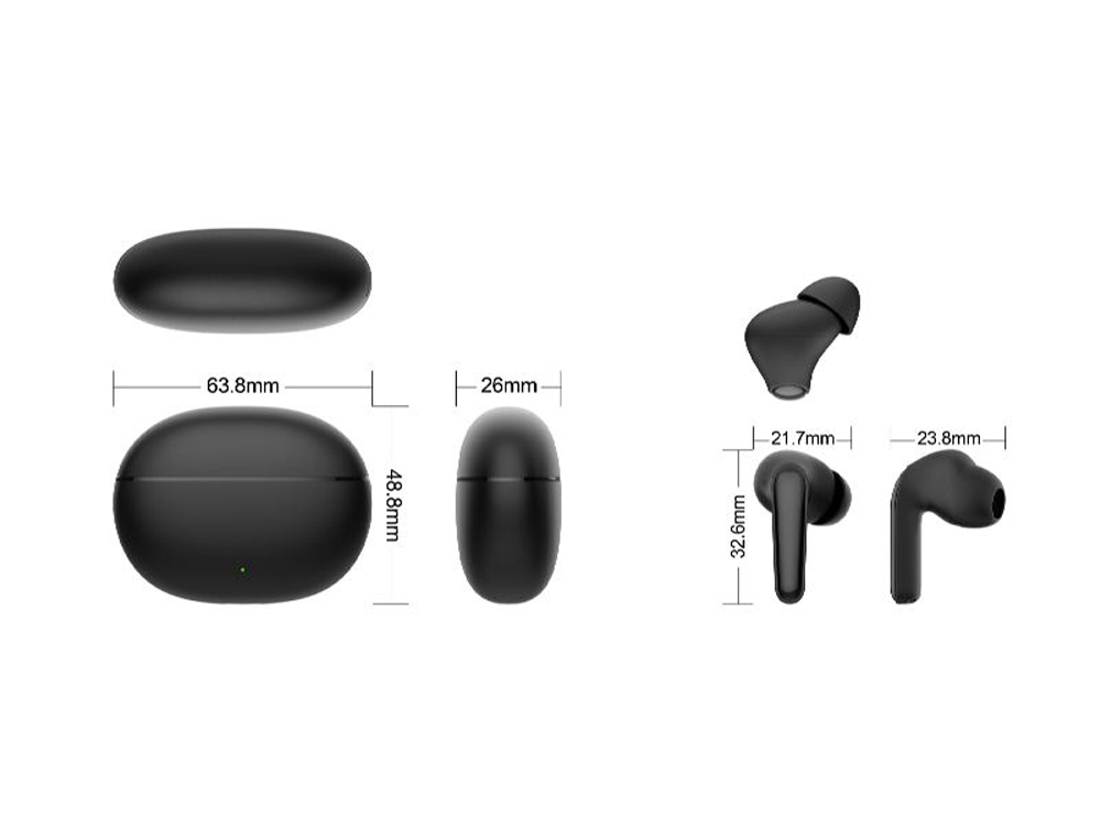 AURICULAR DAEWOO TWS IN-EAR BLUETOOTH 5.3 CON ESTUCHE DE CARGA USB TIPO-C AUTONOMIA 6 HORAS COLOR NEGRO