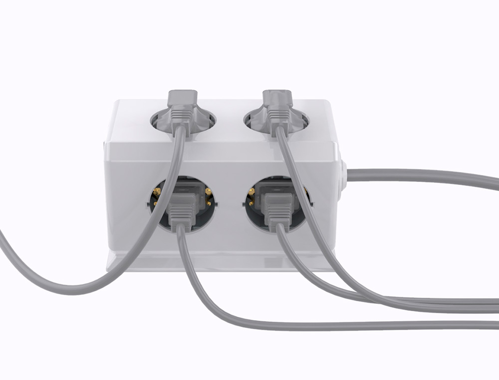 REGLETA Q-CONNECT ENCHUFE MULTIPLE 10 EN 1 CABLE 1,4 MT 6 TOMAS DE CORRIENTE+3 USB+1 USB TIPO C 140X76X87MM