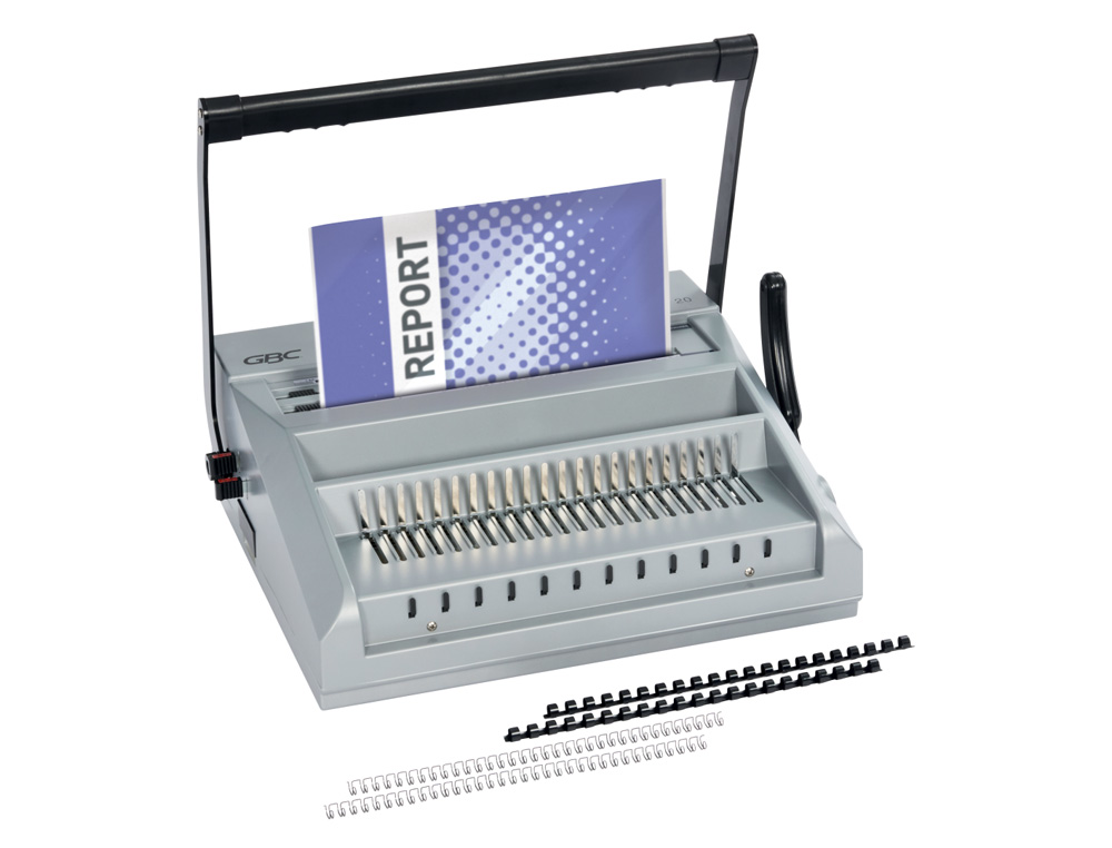 ENCUADERNADORA PARA ESPIRAL GBC MULTIBIND MB20 PERFORA 20 HOJAS TAMAÑO A4 ENCUADERNA 500 HOJAS