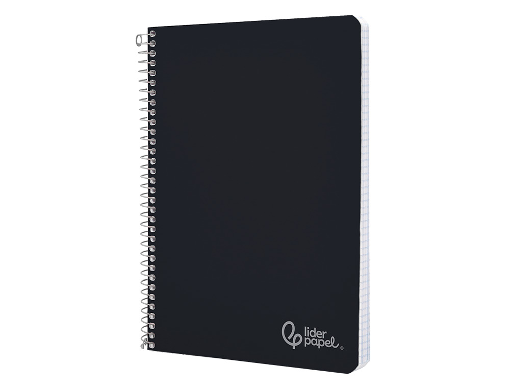 CUADERNO ESPIRAL LIDERPAPEL A4 WITTY TAPA DURA 80H 90GR PAUTA 3,5MM CON MARGEN COLOR NEGRO