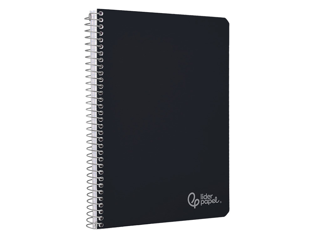 CUADERNO ESPIRAL LIDERPAPEL A4 WITTY TAPA DURA 80H 90GR PAUTA 3,5MM CON MARGEN COLOR NEGRO