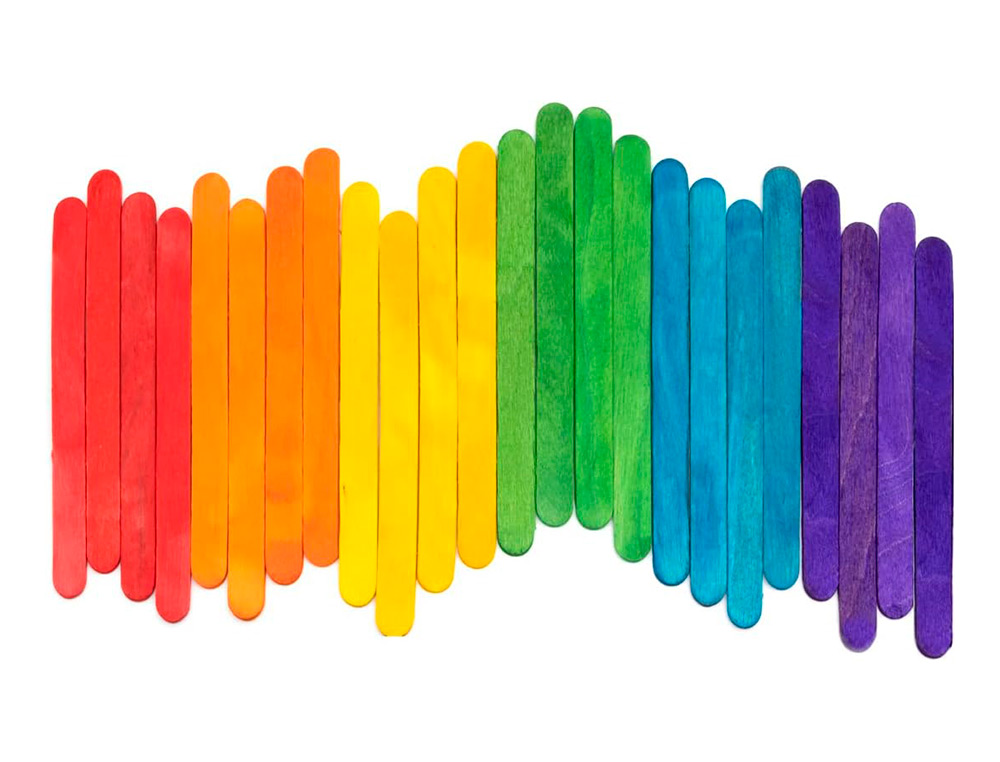 PALITOS DE MADERA LIDERPAPEL COLORES SURTIDOS 11,4X1 CM BOLSA CON 50 UNIDADES