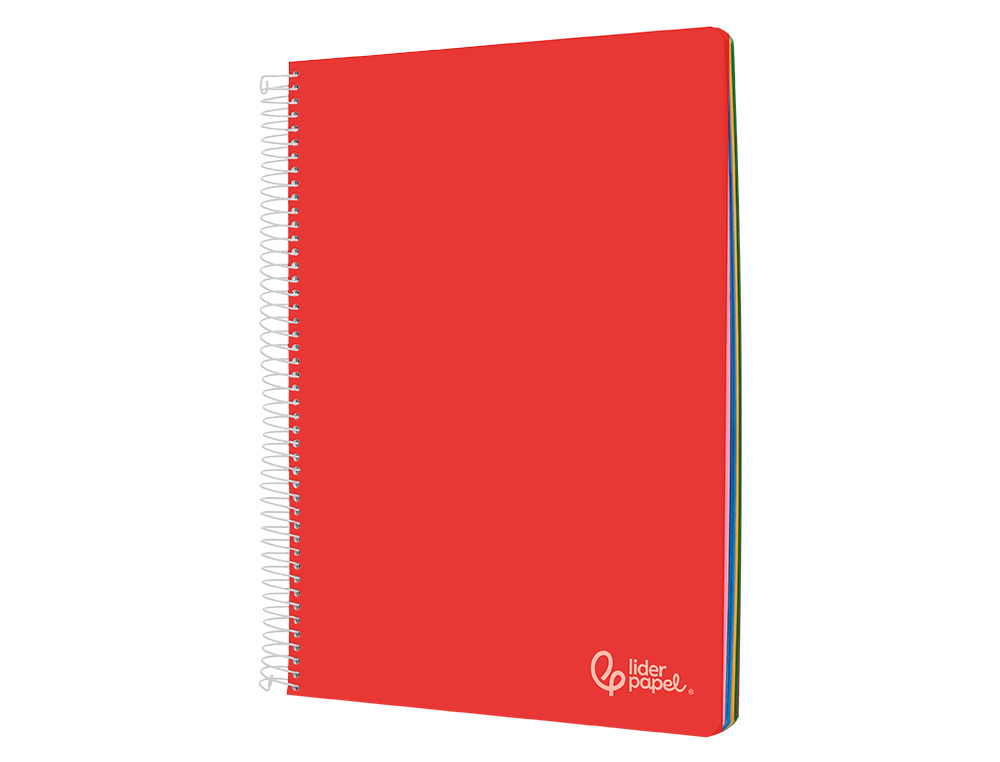 CUADERNO ESPIRAL LIDERPAPEL A4 MICRO WITTY TAPA DURA 120H 90GR HORIZONTAL 8MM 5 BANDAS 4 TALADROS COLORES SURTIDOS