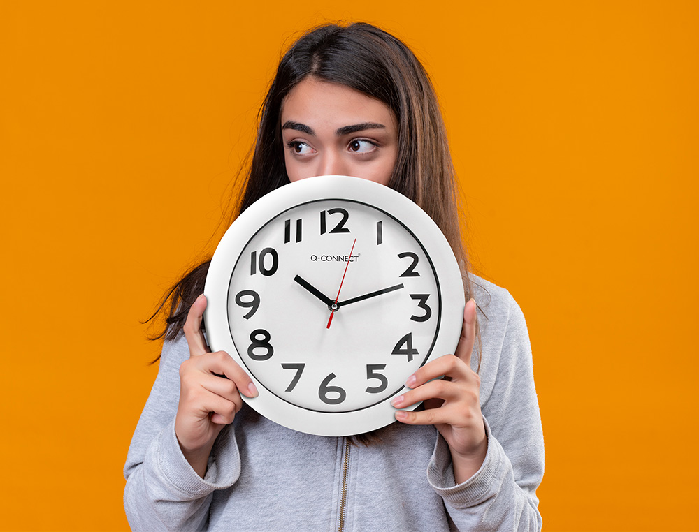 RELOJ Q-CONNECT DE PARED PLASTICO OFICINA REDONDO 30 CM MARCO BLANCO
