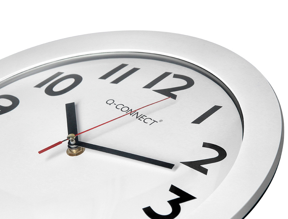 RELOJ Q-CONNECT DE PARED PLASTICO OFICINA REDONDO 30 CM MARCO BLANCO