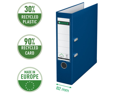 ARCHIVADOR DE PALANCA LEITZ 180 DIN A4 MAXI POLIPROPILENO LOMO 80 MM COLOR AZUL
